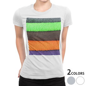 tシャツ レディース 半袖 白地 デザイン S M L XL Tシャツ ティーシャツ T shirt 001015 ユニーク タオル　カラフル