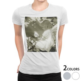 tシャツ レディース 半袖 白地 デザイン S M L XL Tシャツ ティーシャツ T shirt 001041 その他 クール 蝶々　女の子