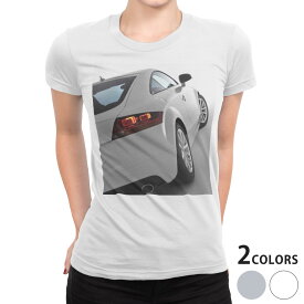 tシャツ レディース 半袖 白地 デザイン S M L XL Tシャツ ティーシャツ T shirt 001598 写真・風景 車