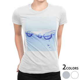 tシャツ レディース 半袖 白地 デザイン S M L XL Tシャツ ティーシャツ T shirt 001747 クール 水玉　シャボン玉　バブル
