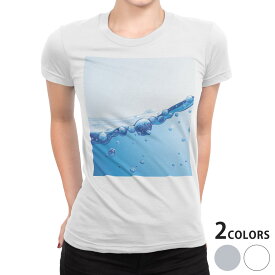 tシャツ レディース 半袖 白地 デザイン S M L XL Tシャツ ティーシャツ T shirt 001749 クール 水玉　シャボン玉　バブル