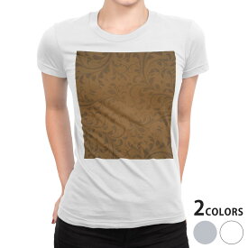 tシャツ レディース 半袖 白地 デザイン S M L XL Tシャツ ティーシャツ T shirt 001920 木目 クール エレガント　ブラウン