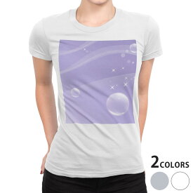 tシャツ レディース 半袖 白地 デザイン S M L XL Tシャツ ティーシャツ T shirt 002001 ラグジュアリー シンプル　しゃぼん玉　紫