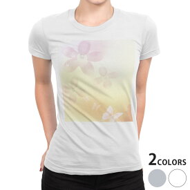 tシャツ レディース 半袖 白地 デザイン S M L XL Tシャツ ティーシャツ T shirt 002032 クール フラワー 花　蝶　シンプル