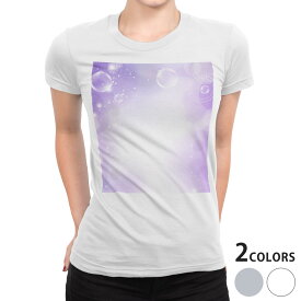 tシャツ レディース 半袖 白地 デザイン S M L XL Tシャツ ティーシャツ T shirt 002170 クール しゃぼん玉　紫