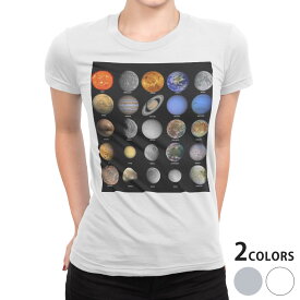 tシャツ レディース 半袖 白地 デザイン S M L XL Tシャツ ティーシャツ T shirt 002781 写真・風景 宇宙　惑星