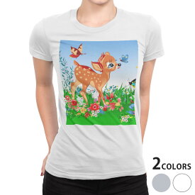tシャツ レディース 半袖 白地 デザイン S M L XL Tシャツ ティーシャツ T shirt 002811 アニマル 動物　キャラクター　カラフル