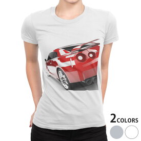 tシャツ レディース 半袖 白地 デザイン S M L XL Tシャツ ティーシャツ T shirt 002827 写真・風景 車　写真