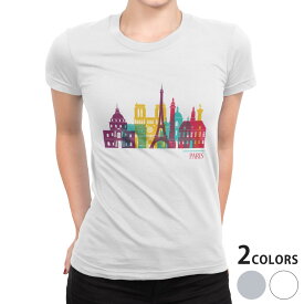 tシャツ レディース 半袖 白地 デザイン S M L XL Tシャツ ティーシャツ T shirt 031737 パリ おしゃれ タワー