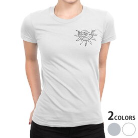 tシャツ レディース 半袖 白地 デザイン S M L XL Tシャツ ティーシャツ T shirt 032181 波 ワンポイント