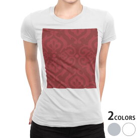 tシャツ レディース 半袖 白地 デザイン S M L XL Tシャツ ティーシャツ T shirt 004280 その他 模様　エレガント　赤