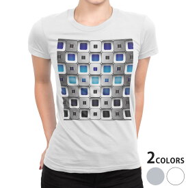 tシャツ レディース 半袖 白地 デザイン S M L XL Tシャツ ティーシャツ T shirt 004526 ラグジュアリー その他 模様　インテリ　青