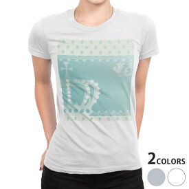 tシャツ レディース 半袖 白地 デザイン S M L XL Tシャツ ティーシャツ T shirt 004998 ラブリー クラウン　花　水色
