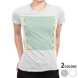 tシャツ レディース 半袖 白地 デザイン S M L XL Tシャツ ティーシャツ T shirt 005948 フラワー アイス　水玉　イラスト