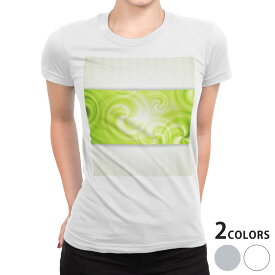 tシャツ レディース 半袖 白地 デザイン S M L XL Tシャツ ティーシャツ T shirt 007823 ユニーク うずまき　緑　グリーン