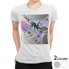 tシャツ レディース 半袖 白地 デザイン M L 白 ホワイト グレー Tシャツ ティーシャツ T shirt 008721 ユニーク カラフル　模様