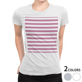 tシャツ レディース 半袖 白地 デザイン S M L XL Tシャツ ティーシャツ T shirt 009033 その他 シンプル　ボーダー　紫