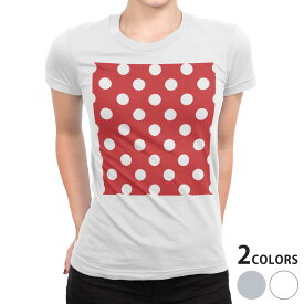 tシャツ レディース 半袖 白地 デザイン S M L XL Tシャツ ティーシャツ T shirt 009067 その他 シンプル　水玉　ドット　赤