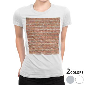 tシャツ レディース 半袖 白地 デザイン S M L XL Tシャツ ティーシャツ T shirt 009342 レンガ　ヴィンテージ