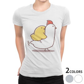 tシャツ レディース 半袖 白地 デザイン S M L XL Tシャツ ティーシャツ T shirt 009562 鳥　ひよこ　キャラクター