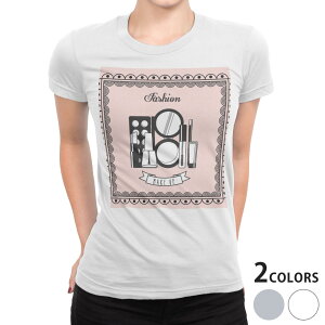 tシャツ レディース 半袖 白地 デザイン M L 白 ホワイト グレー Tシャツ ティーシャツ T shirt 010919 メイク おしゃれ 化粧