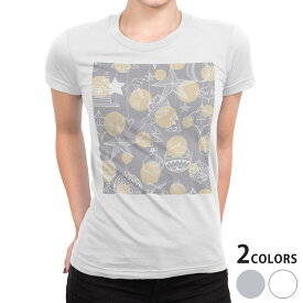 tシャツ レディース 半袖 白地 デザイン S M L XL Tシャツ ティーシャツ T shirt 011453 星　水玉　インテリア