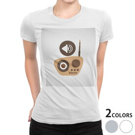 tシャツ レディース 半袖 白地 デザイン S M L XL Tシャツ ティーシャツ T shirt 011938 ラジオ　シンプル　マーク