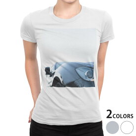 tシャツ レディース 半袖 白地 デザイン S M L XL Tシャツ ティーシャツ T shirt 012305 車　かっこいい　写真