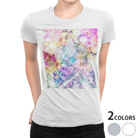tシャツ レディース 半袖 白地 デザイン S M L XL Tシャツ ティーシャツ T shirt 012478 花　蝶　綺麗