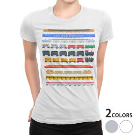 tシャツ レディース 半袖 白地 デザイン S M L XL Tシャツ ティーシャツ T shirt 013183 乗り物　電車　汽車