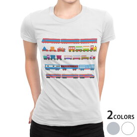 tシャツ レディース 半袖 白地 デザイン S M L XL Tシャツ ティーシャツ T shirt 013251 乗り物　電車