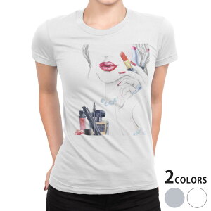 tシャツ レディース 半袖 白地 デザイン M L 白 ホワイト グレー Tシャツ ティーシャツ T shirt 013997 おしゃれ メイク リップ