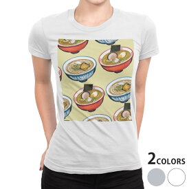 tシャツ レディース 半袖 白地 デザイン S M L XL Tシャツ ティーシャツ T shirt 014004 食べ物　ラーメン