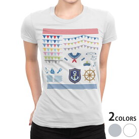 tシャツ レディース 半袖 白地 デザイン S M L XL Tシャツ ティーシャツ T shirt 014090 碇　海　貝殻