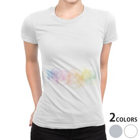 tシャツ レディース 半袖 白地 デザイン S M L XL Tシャツ ティーシャツ T shirt 014148 シャボン玉　カラフル