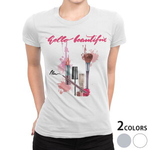 tシャツ レディース 半袖 白地 デザイン M L 白 ホワイト グレー Tシャツ ティーシャツ T shirt 014229 メイク おしゃれ 英語