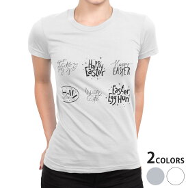 tシャツ レディース 半袖 白地 デザイン S M L XL Tシャツ ティーシャツ T shirt 014301 イースター　英語　文字