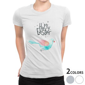 tシャツ レディース 半袖 白地 デザイン S M L XL Tシャツ ティーシャツ T shirt 014302 イースター　鳥　動物