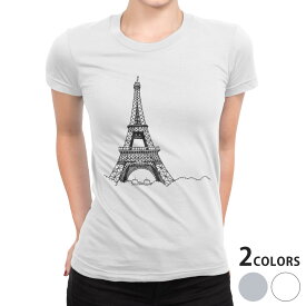 tシャツ レディース 半袖 白地 デザイン S M L XL Tシャツ ティーシャツ T shirt 014303 タワー　景色　風景