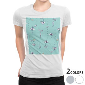 tシャツ レディース 半袖 白地 デザイン S M L XL Tシャツ ティーシャツ T shirt 014635 雨　傘　イラスト