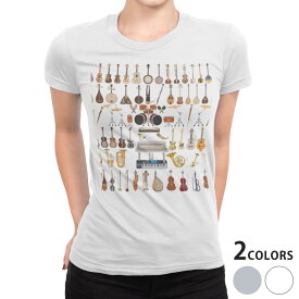 tシャツ レディース 半袖 白地 デザイン S M L XL Tシャツ ティーシャツ T shirt 014912 楽器　音楽　ギター