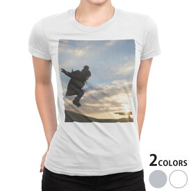 tシャツ レディース 半袖 白地 デザイン S M L XL Tシャツ ティーシャツ T shirt 014920 自然　景色　風景