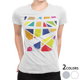 tシャツ レディース 半袖 白地 デザイン S M L XL Tシャツ ティーシャツ T shirt 015778 模様　カラフル　綺麗