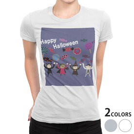 tシャツ レディース 半袖 白地 デザイン S M L XL Tシャツ ティーシャツ T shirt 015864 ハロウィン　お菓子　halloween