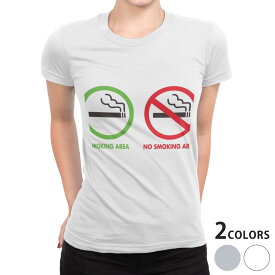 tシャツ レディース 半袖 白地 デザイン S M L XL Tシャツ ティーシャツ T shirt 016185 たばこ　分煙