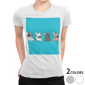 tシャツ レディース 半袖 白地 デザイン S M L XL Tシャツ ティーシャツ T shirt 016446 犬　イラスト　動物