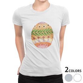 tシャツ レディース 半袖 白地 デザイン S M L XL Tシャツ ティーシャツ T shirt 016457 イースター　卵