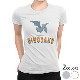 tシャツ レディース 半袖 白地 デザイン S M L XL Tシャツ ティーシャツ T shirt 017549 ダイナソー　 ダイナソー　恐竜　Dinosaur