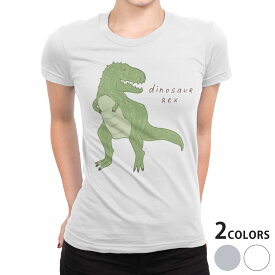 tシャツ レディース 半袖 白地 デザイン S M L XL Tシャツ ティーシャツ T shirt 017558 ダイナソー　 ダイナソー　恐竜　Dinosaur rex　ティラノサウルス