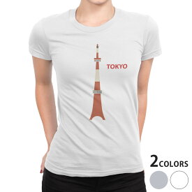 tシャツ レディース 半袖 白地 デザイン S M L XL Tシャツ ティーシャツ T shirt 017719 東京タワー 東京タワー　toyko